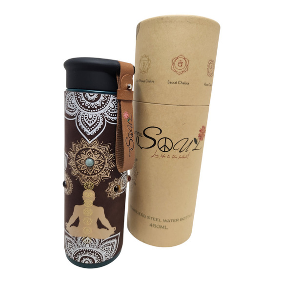 Beautiful Soul Live Life to the Fullest stainless steel water bottle w PU sleeve - Picture 2 of 12